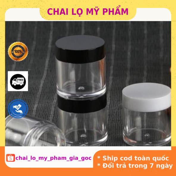 Hủ Đựng Kem ❤ GIÁ TỐT NHẤT ❤ Hủ nhựa trong thân cao 10g chiết mỹ phẩm , phụ kiện du lịch