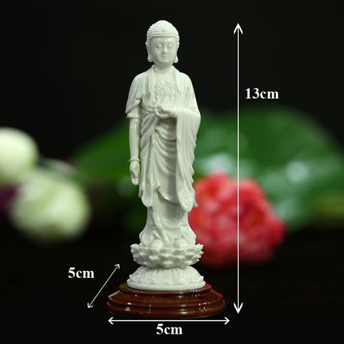 Tượng Đức A Di Đà Đứng, Chất Liệu Composit Màu Trắng, Cao 11cm