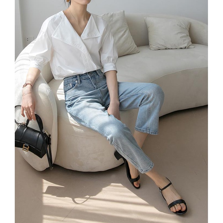 Áo Sơ Mi Tay Ngắn Dáng Rộng Phong Cách Pháp Cổ Điển Thời Trang Mùa Hè Cho Nữ