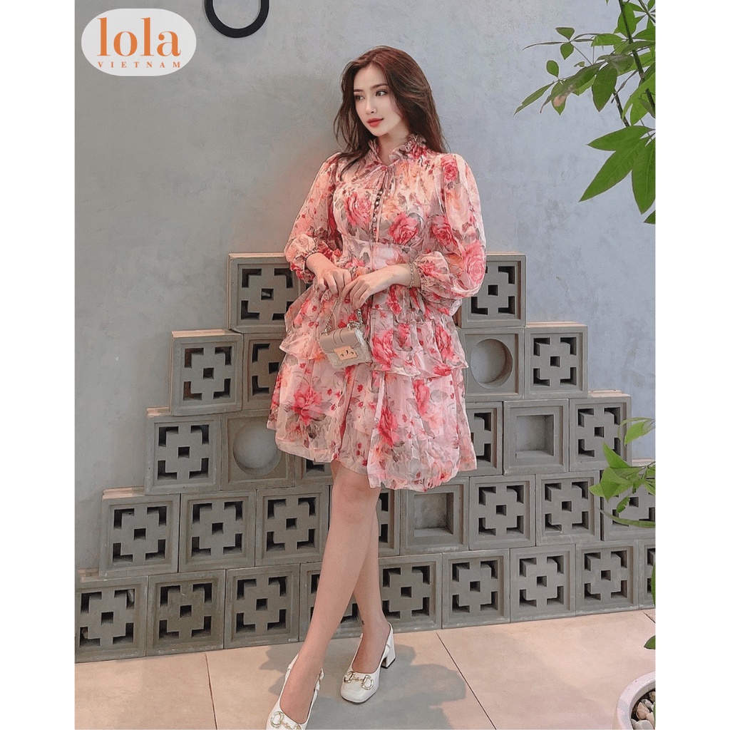 Đầm Công Chúa LOLA VIETNAM Thiết Kế Hoa Dáng Xòe Tay Phồng Dự Tiệc Sang Trọng Váy Nữ Dài Công Sở DA08