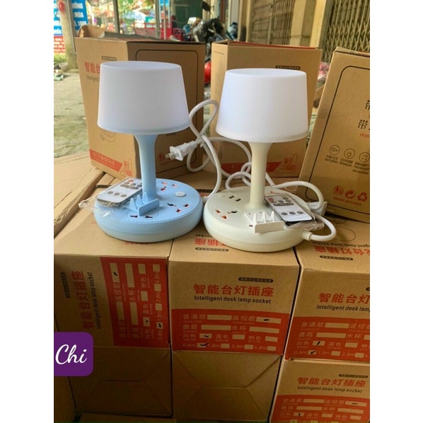 Đèn ngủ nấm điều khiển từ xa tích hợp ổ điện 2in1