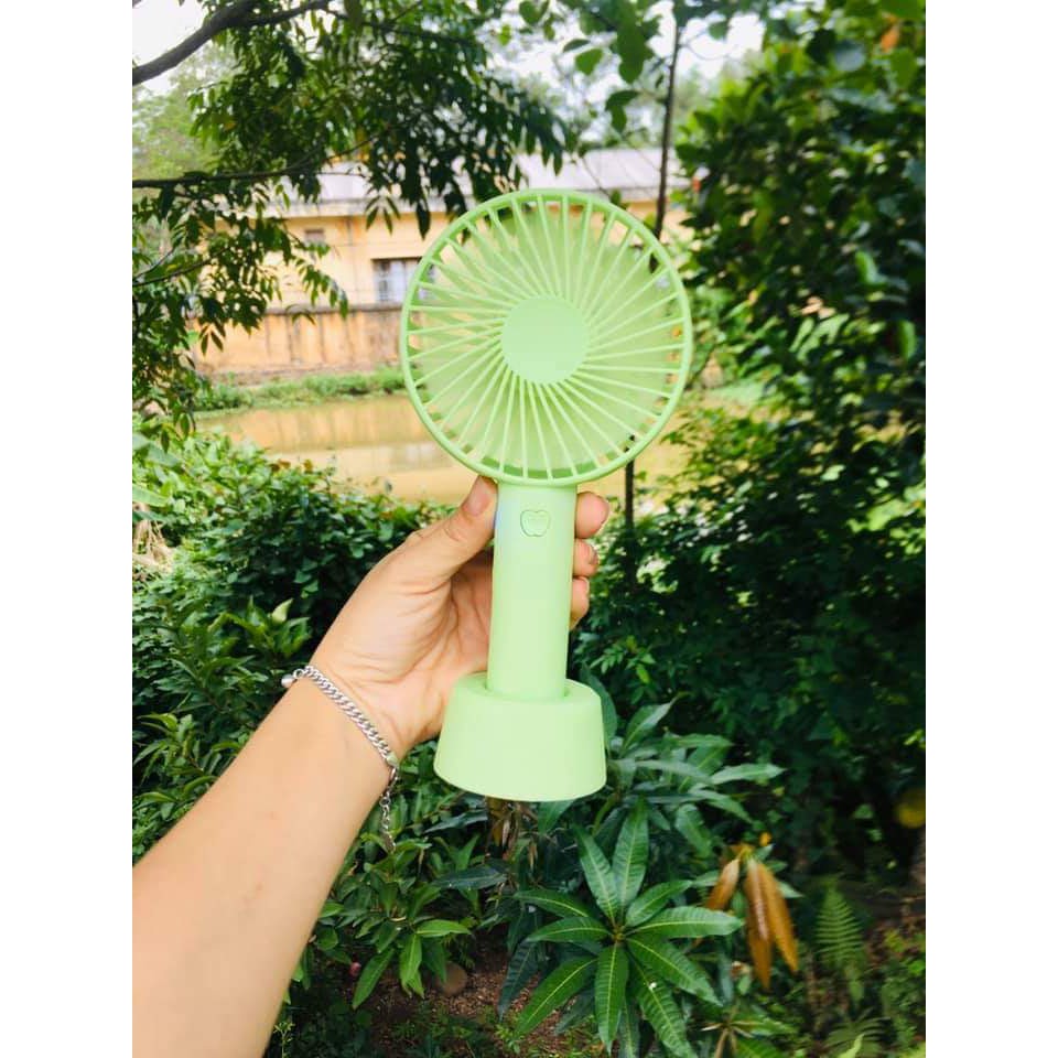 Quạt Cầm Tay Tích Điện Có Chân Đế