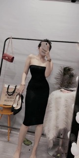 Đầm body 2 dây sợi bún