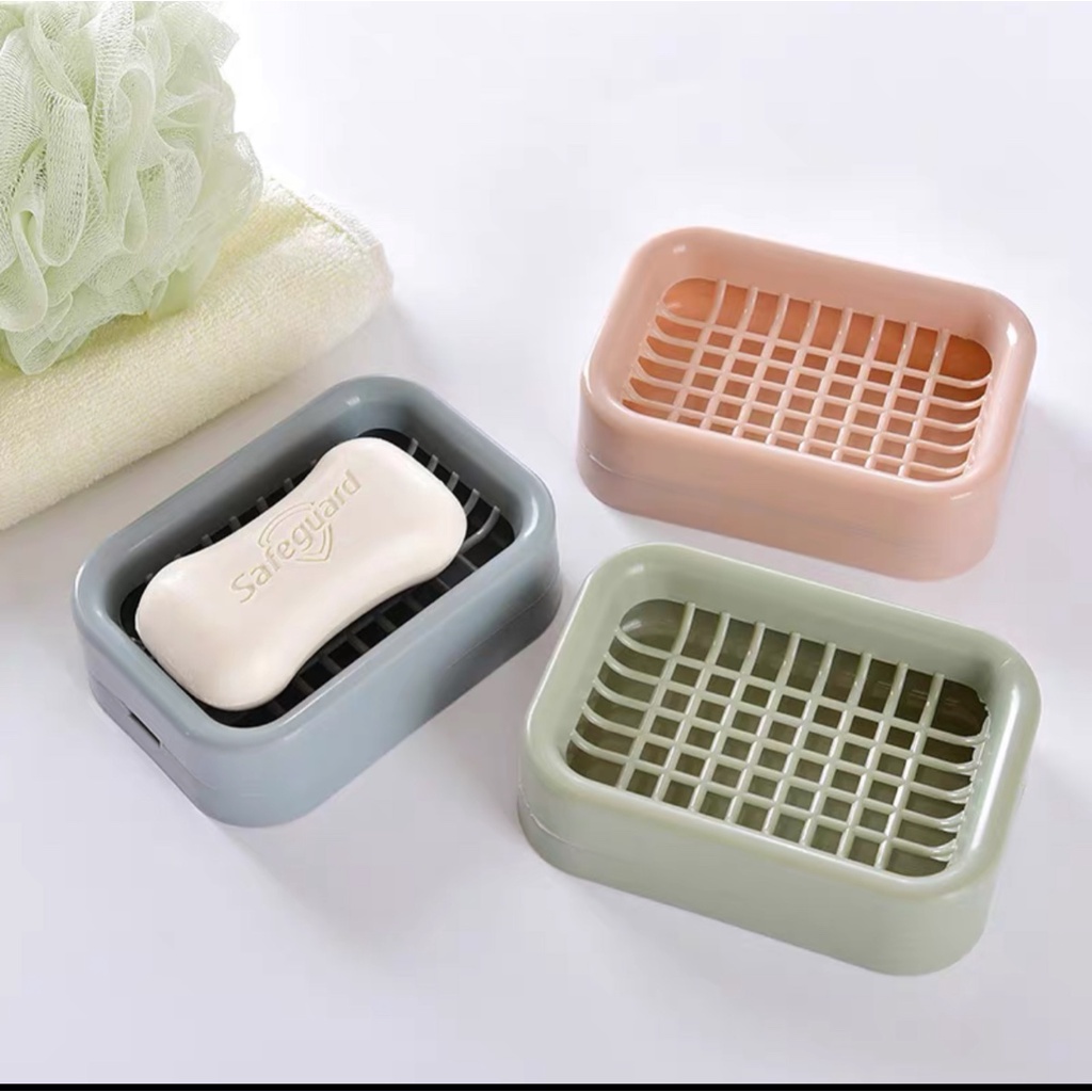 Khay Đựng Xà bông Nhà Tắm - Hộp đựng Xà Bông - Kệ đựng Xà Bông - Khay nhựa Đựng cục xà Phòng Đế Vuông XB414