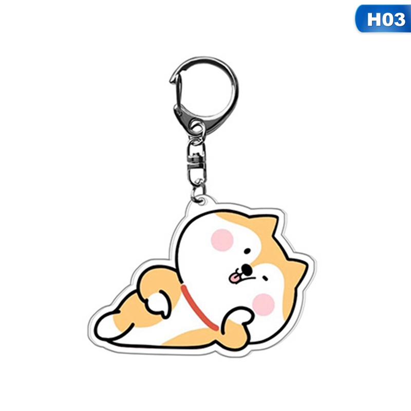 Móc Khóa Nhựa Acrylic Hình Chó Shiba Inu Dễ Thương Diy