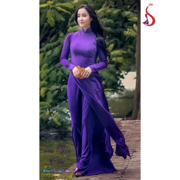 🌼Vải trơn lụa áo dài tím huế đồng phục