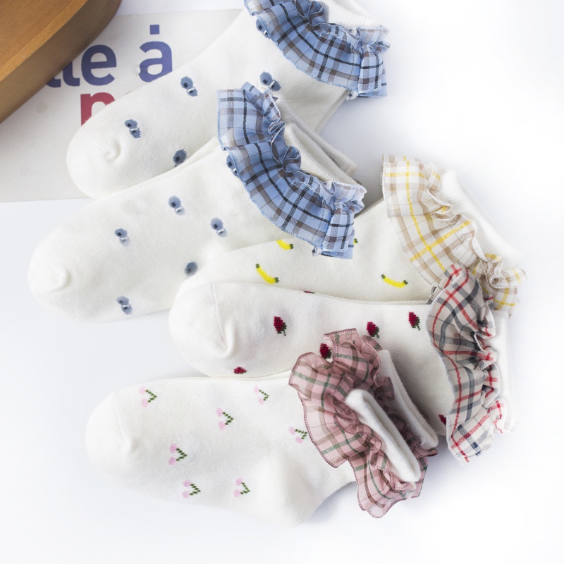 Vớ Viền Ren Công Chúa Họa Tiết Dễ Thương Cho Bé Gái