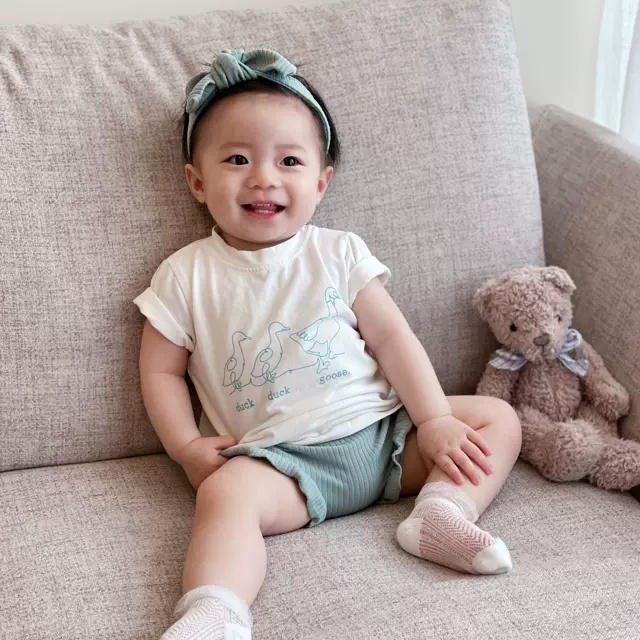 [Kèm Turban] Quần đùi bé gái bé trai chất vải thun gân co dãn cho trẻ từ 3-12kg