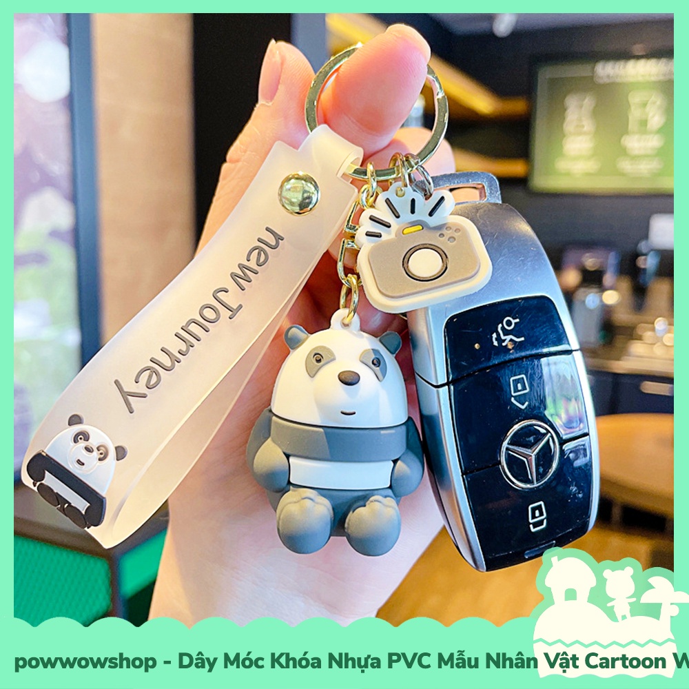 [Sẵn VN - Hỏa Tốc] Dây Móc Khóa Nhựa PVC + Gel Silica Mẫu Nhân Vật Hoạt Hình Cartoon We Bare Bear
