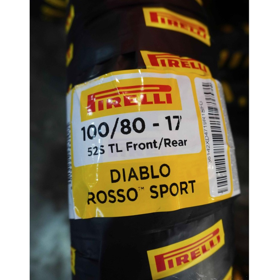 Vỏ sau Pirelli Rosso Sport size 17 100/80 dành cho Exciter, Winner