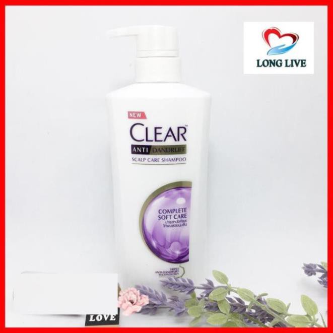 Dầu Gội Clear sạch gàu 450ml 6 vị men bạc hà, men than hoạt tính, thảo dược, hoa anh đào, bạc hà, tím