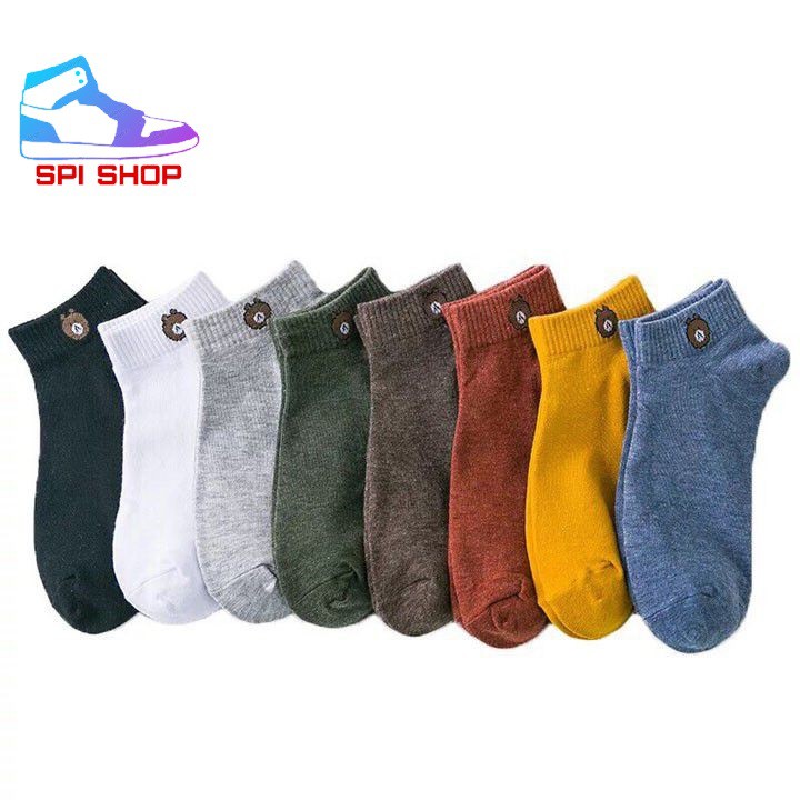 Set 5 Đôi Tất Hình Gấu Siêu Xinh Màu Ngẫu Nhiên