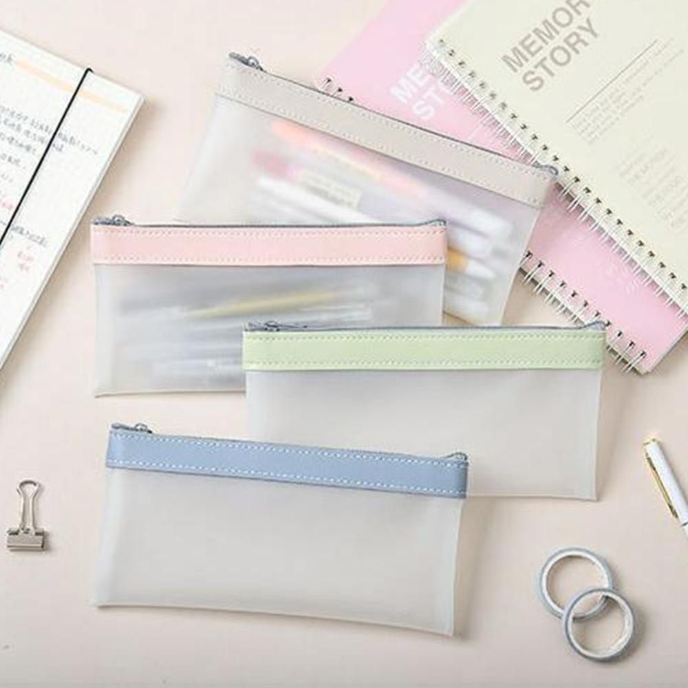 Túi Đựng Bút Trong Suốt Thiết Kế Đơn Giản Thời Trang Hàn Quốc Ốp