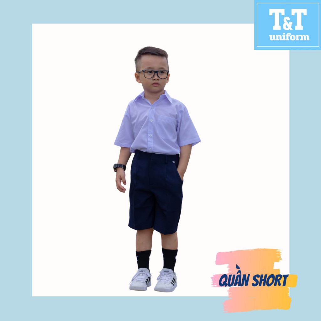 QUẦN SHORT NAM CẤP 1 CÓ DÂY KÉO ĐỒNG PHỤC HỌC SINH T&T THẤM HÚT MỒ HÔI TỐT