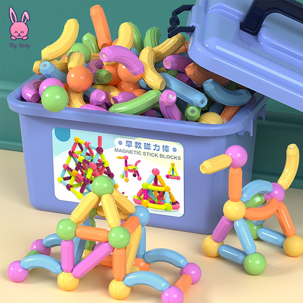 Đồ Chơi Ghép Hình Nam Châm 30 Chi Tiết, Xếp Hình Lego Từ Tính, Phát Triển Trí Thông Minh Cho Bé, Mybaby