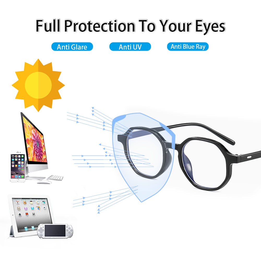 Kính cận Viendo đổi màu chống tia xanh lam kiểu Hàn Quốc cho nam và nữ(có thể cắt cận thị ống kính)