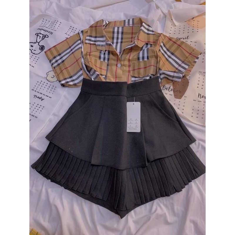 Áo sơ mi caro - áo sơ mi bbr có túi