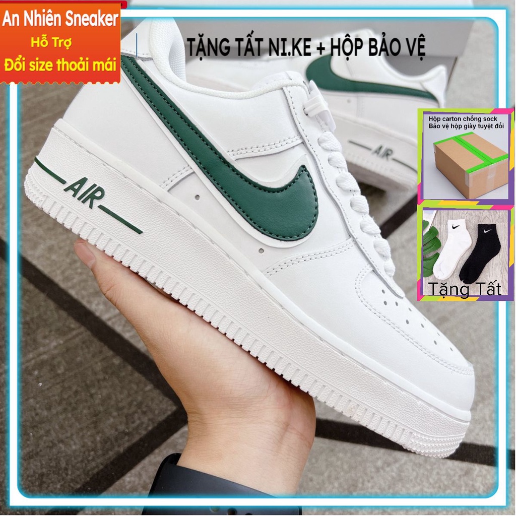 Giày_Nike AF1 Nam Nữ, Giày Air Force 1 Vệt Xanh Lá Thời Trang Hàng Đẹp Hot Trend Full Box. Hoàng Kim Fashion