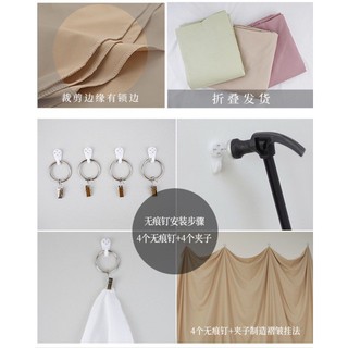 445566 JKR Phông nền chụp ảnh vải trơn tuột chụp Lookbook hoặc livestream khổ lớn (Tặng 4 móc treo) 28 15