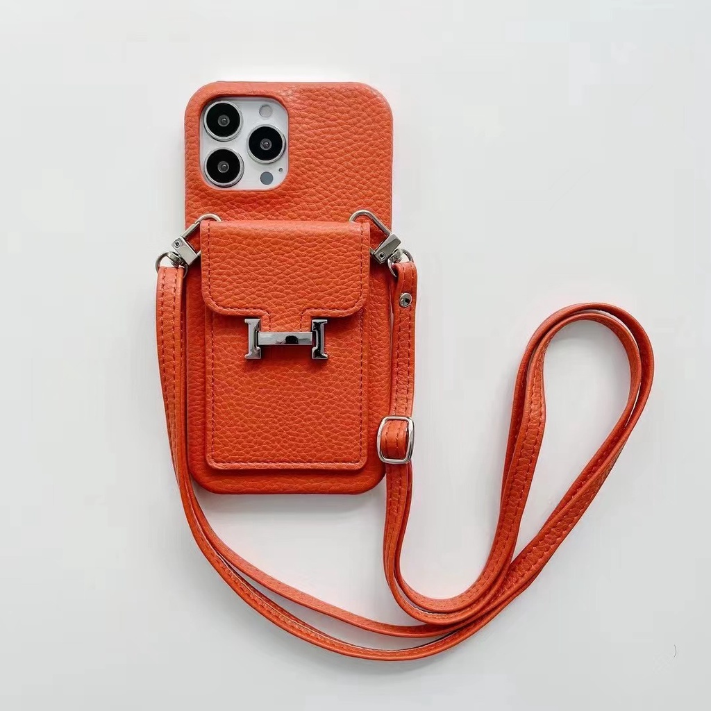 Ốp Điện Thoại Nắp Lật Mẫu Mới Có Ngăn Đựng Thẻ Và Dây Đeo Cho iPhone 14 13 12 11 Pro Max Mini iX XR XsMax SE 2020 7 8 Plus