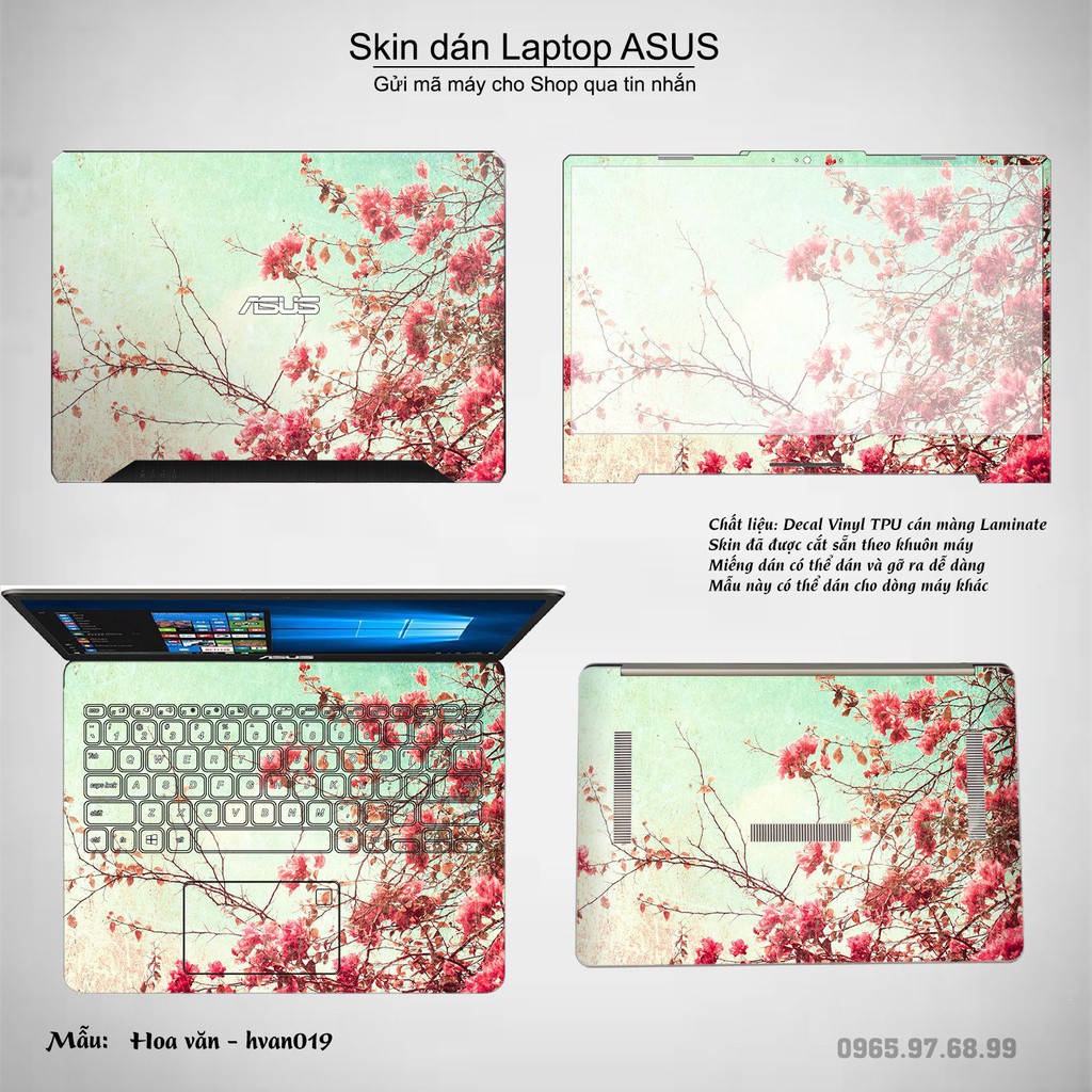 Skin dán Laptop Asus in hình Hoa văn _nhiều mẫu 4 (inbox mã máy cho Shop)