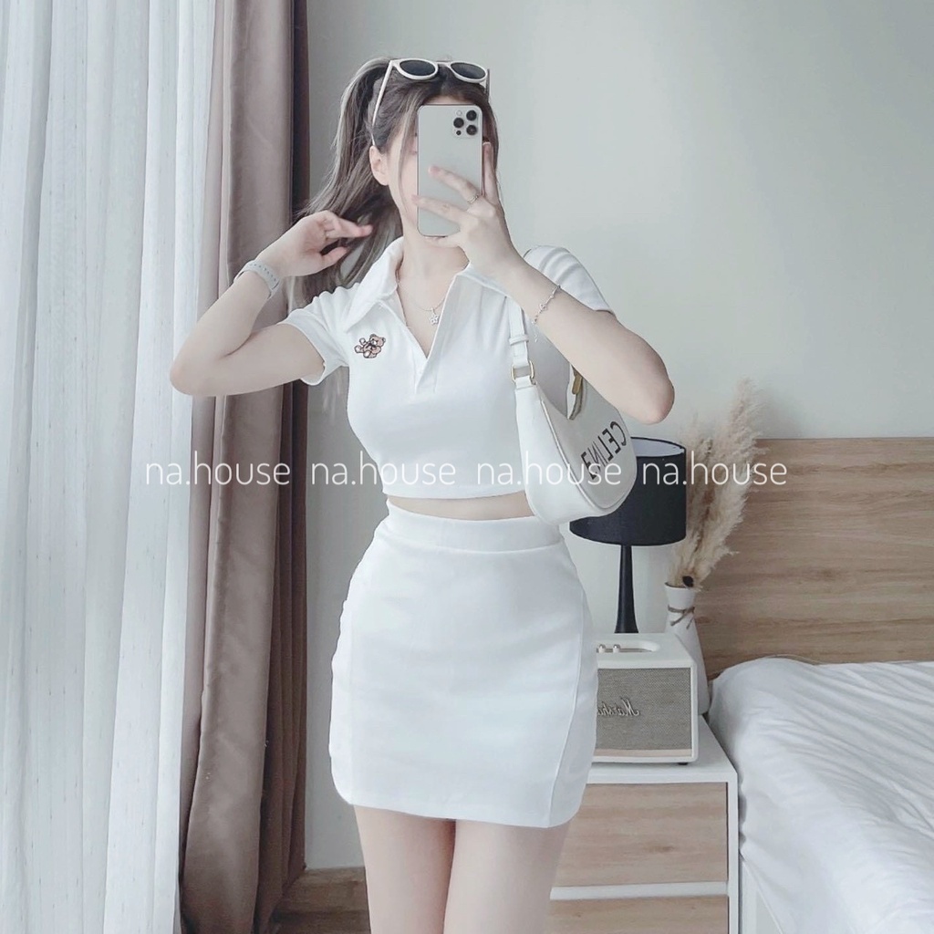 SET ÁO CROPTOP KÈM CHÂN VÁY NAHOUSE SET BỘ NỮ THIẾT KẾ ĐẸP VÀ XINH XẮN