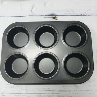 KHUÔN CUPCAKE 6 Ô LỚN - KHUÔN LÀM BÁNH 6 LỖ