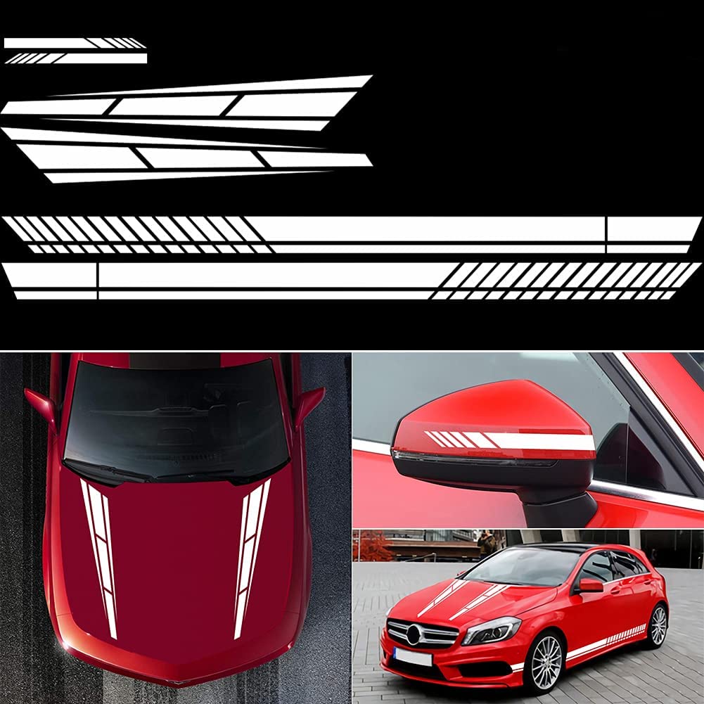 Tem Decal Kẻ Sọc Thể Thao Dán Trang Trí Nắp Capo Xe Ô Tô