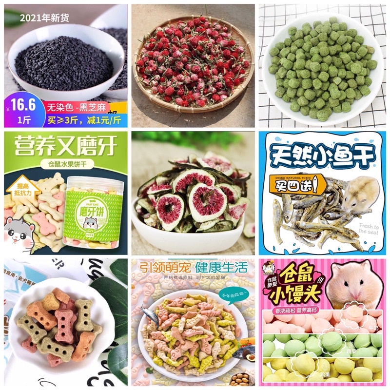 Combo 9 món thức ăn dặm hamster - cho bầu và hamsbaby tiết kiệm rẻ đầy đủ chất 🐹