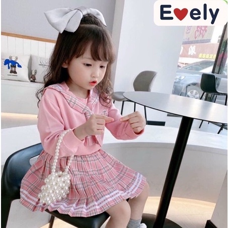 Sét Cho Bé Gái FREESHIP Áo Da Cá Kèm Chân Váy Có Quần Cực Kỳ Đáng Yêu - Bộ Đồ Mặc Vừa Cho 8=&gt;20kg [evelykids]