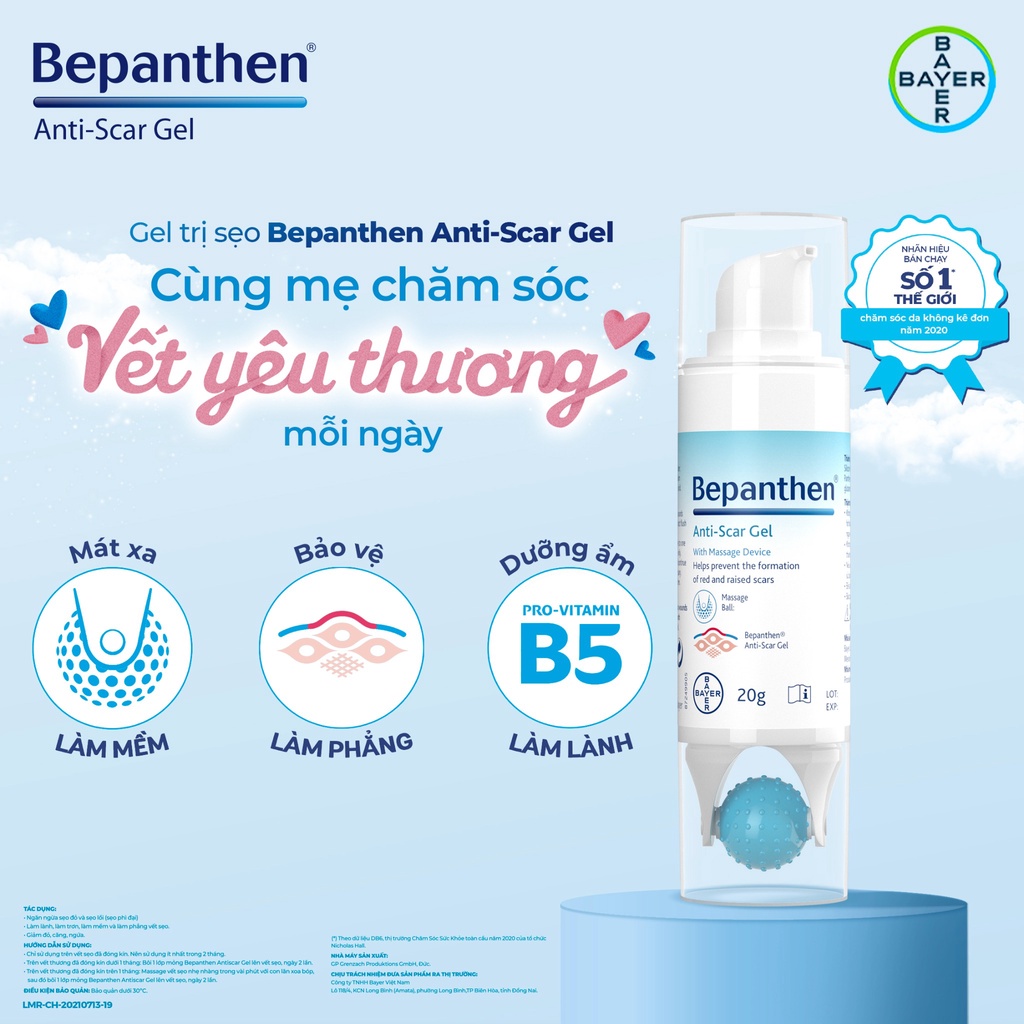 Gel trẻ em Bepanthen Anti-scar Đức, giúp bé ngăn ngừa hình thành sẹo đỏ lồi, chai xoa bóp - Trung Đông Pharmacy