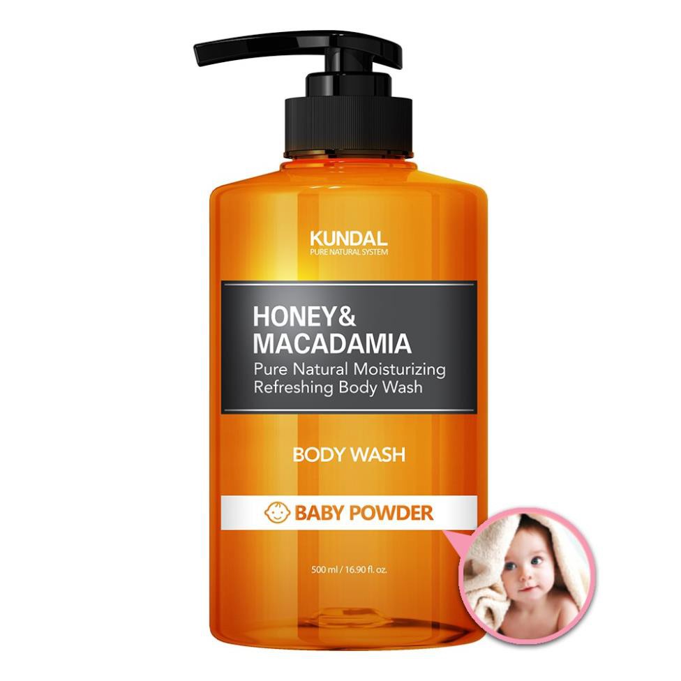 Sữa Tắm Kundal Honey & Macadamia Hương Phấn Em Bé 500ml