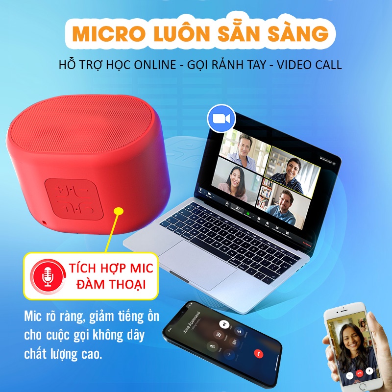 Loa bluetooth mini bass mạnh, nghe nhạc hay, nhỏ gọn, pin lâu cùng kết nối đa năng