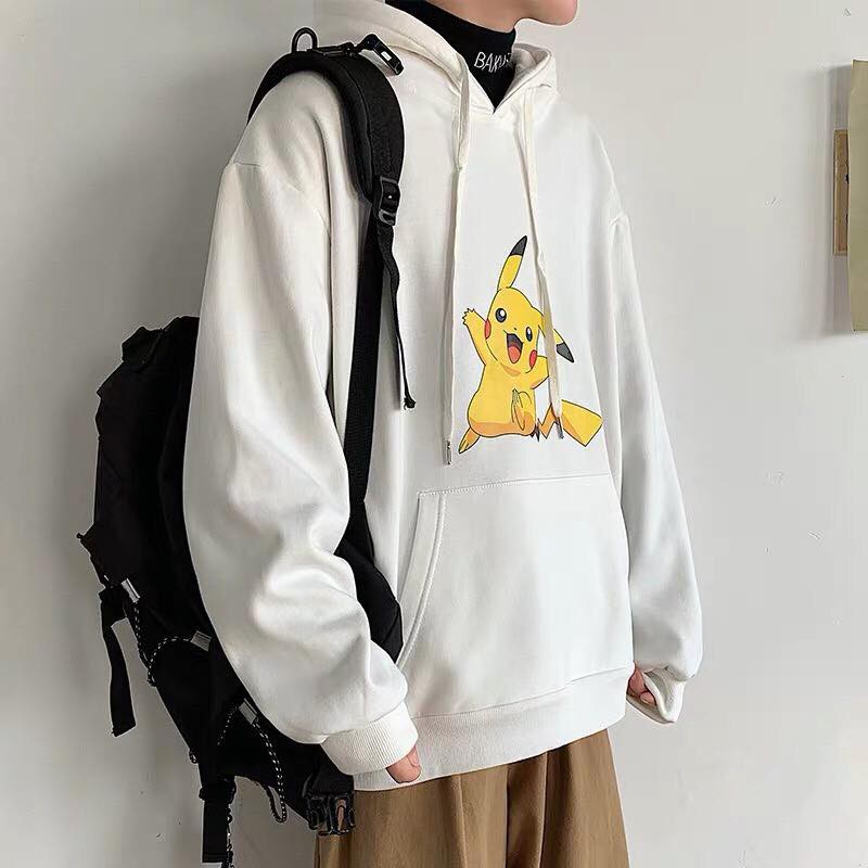 Áo Khoác Hoodie In Hình Pikachu Ulzzang Unisex Chất Nỉ Bông Cao Cấp Dáng Rộng Nam Nữ - MM