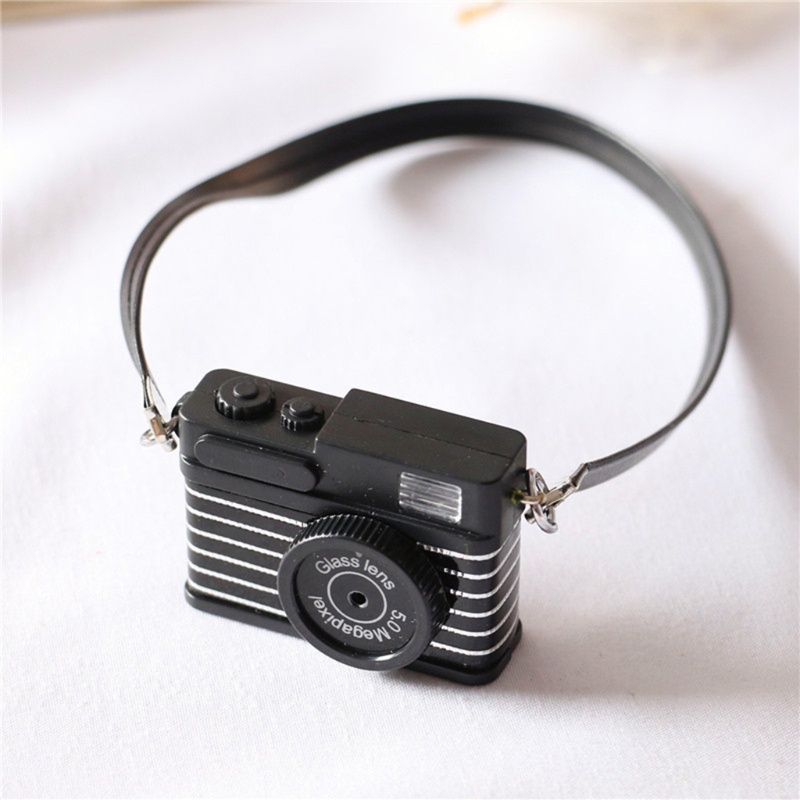 Mô hình máy ảnh mini tỉ lệ 1/12 phong cách retro hiện đại dành cho trang trí nhà búp bê làm đạo cụ chụp ảnh
