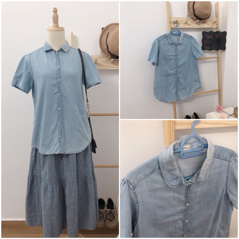 Áo sơ mi bò jean denim