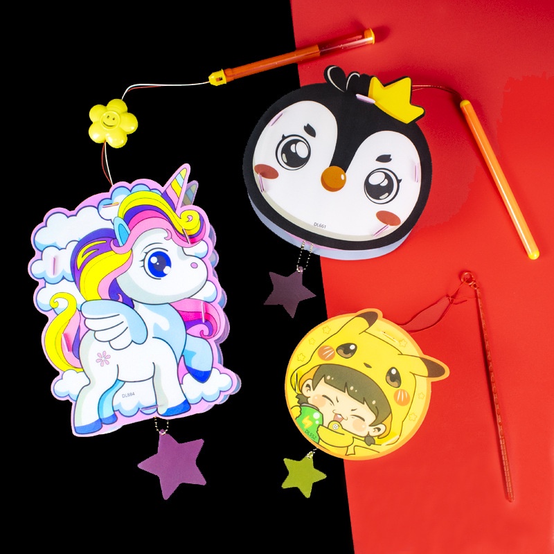 Lồng Đèn led Di Động Họa Tiết Hoạt Hình Dễ Thương Trang Trí Lễ Hội Mùa Thu Cho Bé