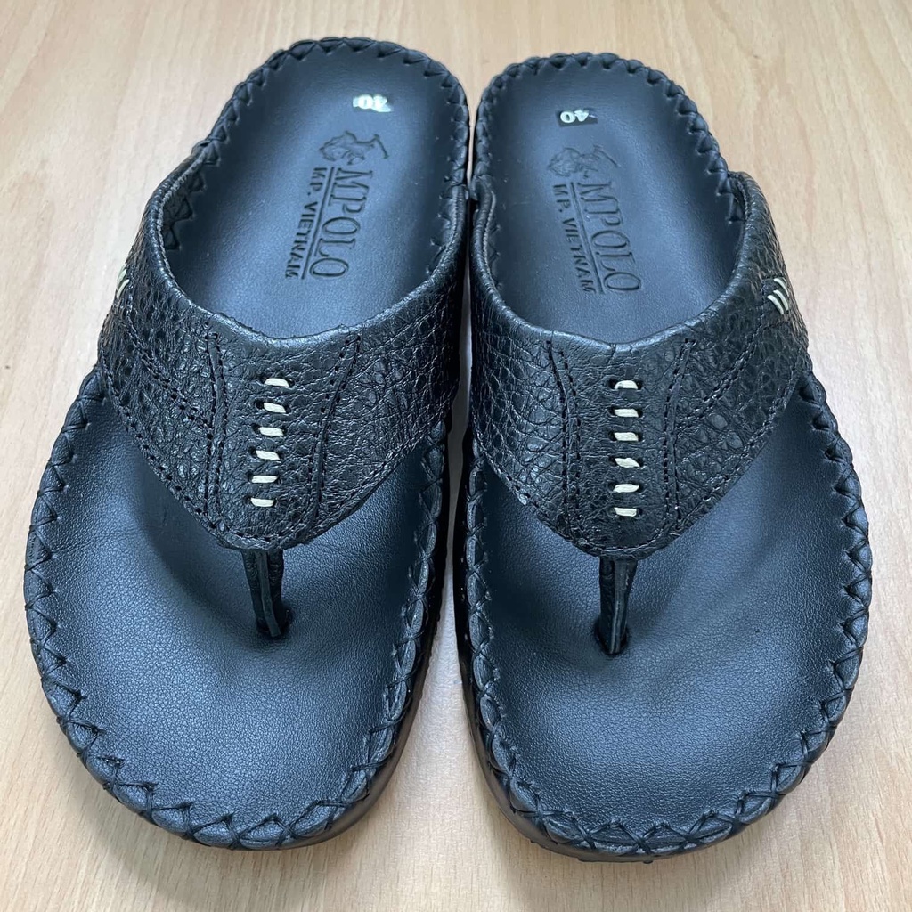 Dép Nam Xỏ Ngón Da Bò Thật 100% Cao Cấp Hàng xuất thái MPOLO Dép kẹp da bò thật 100%