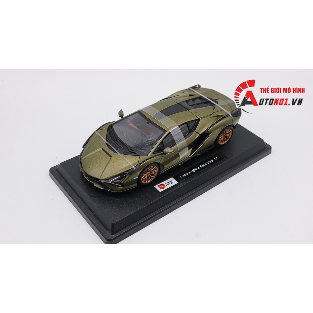 MÔ HÌNH XE LAMBORGHINI SIAN FKP 37 FULL KÍNH, FULL OPEN 1:24 BBURAGO