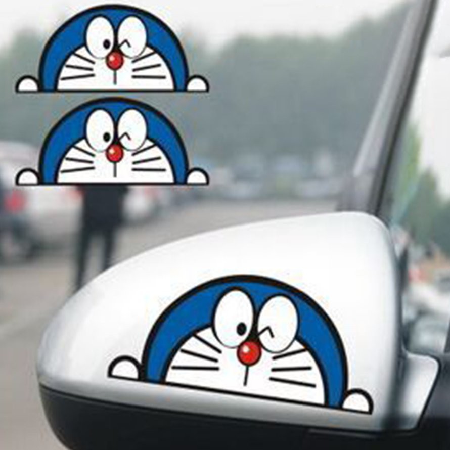 Sticker Dán Trang Trí Gương Chiếu Hậu Xe Hơi Hình Hoạt Hình Dễ Thương