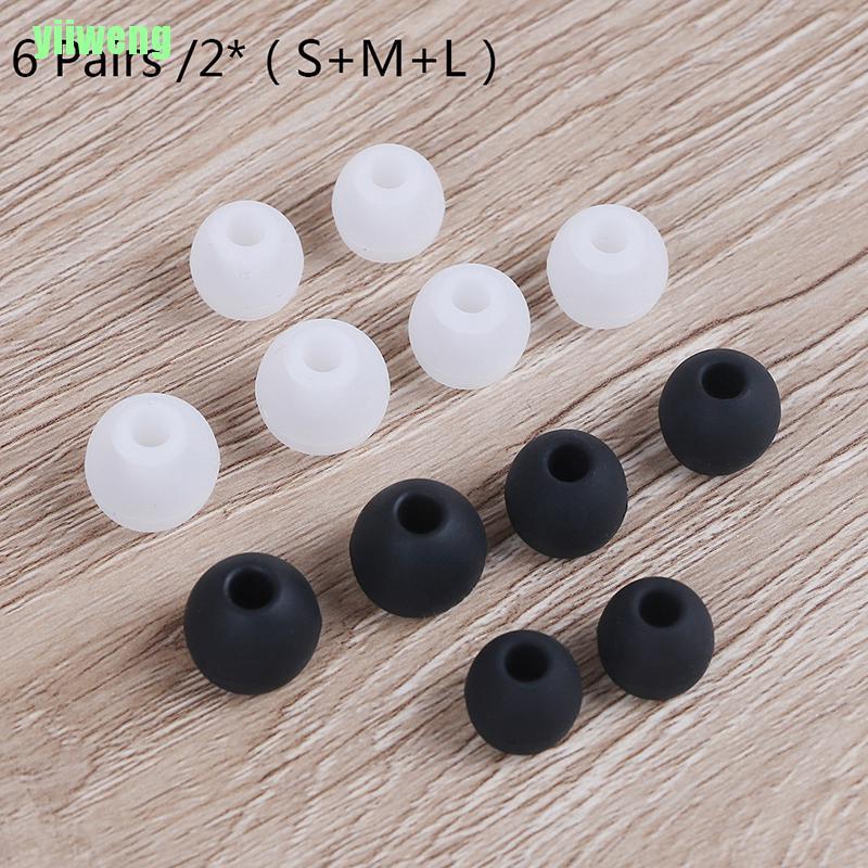 Set 6 Cặp / 2 Cặp Nút Tai Nghe Nhét Tai Bằng Silicone (S + M + L)