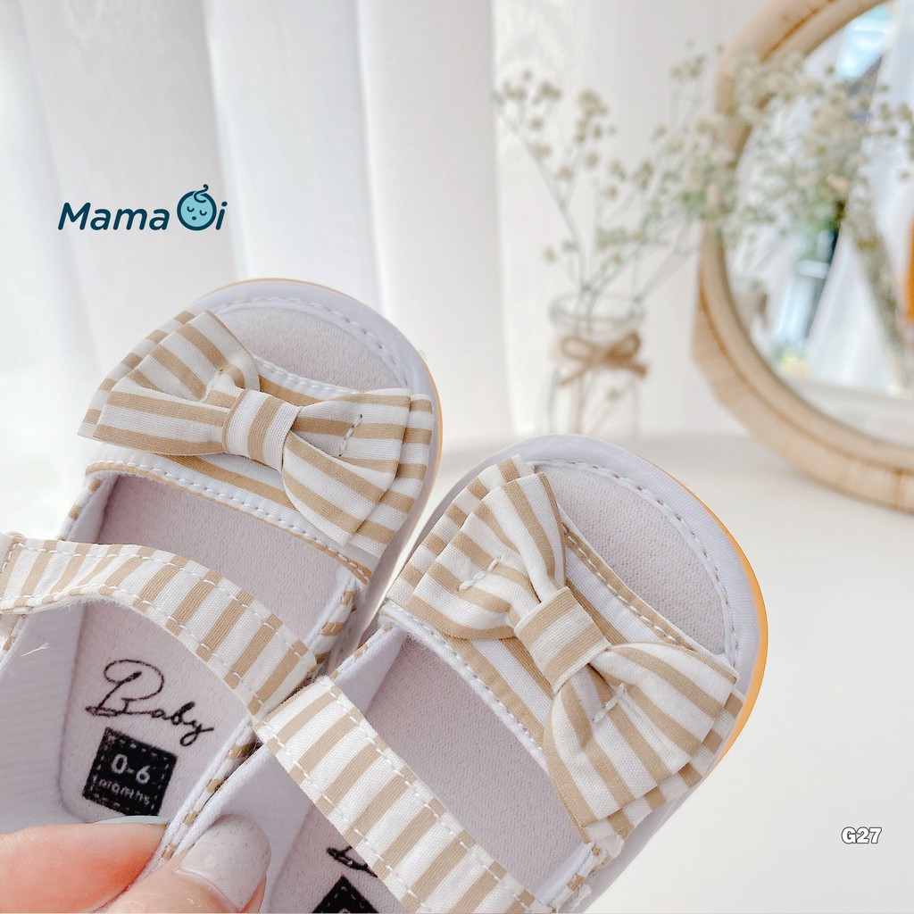 G27 Giày tập đi cho bé sandal đế nhựa chống trượt nơ vàng mềm mại êm chân cho bé của Mama Ơi - Thời trang cho bé