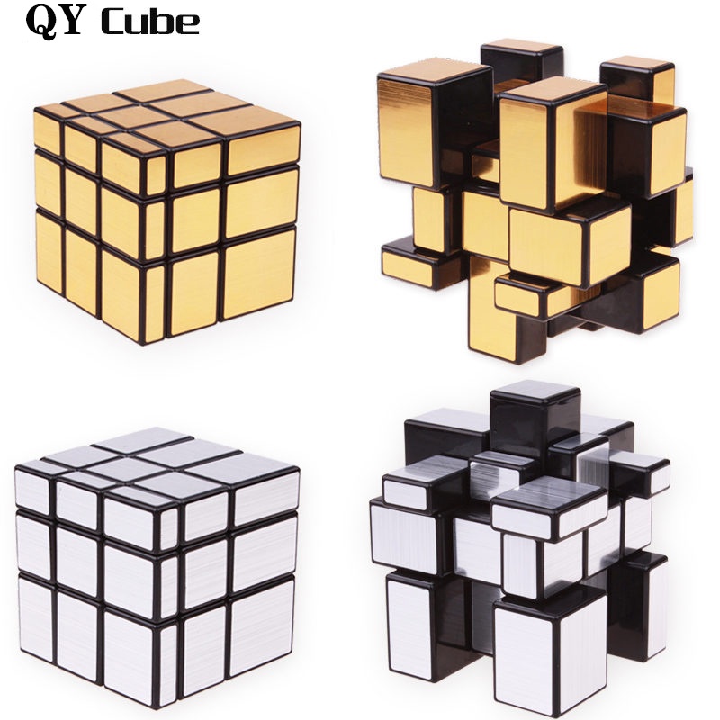Khối Rubik 3x3x3 Màu Vàng/Bạc Tráng Gương Chuyên Nghiệp Cho Bé