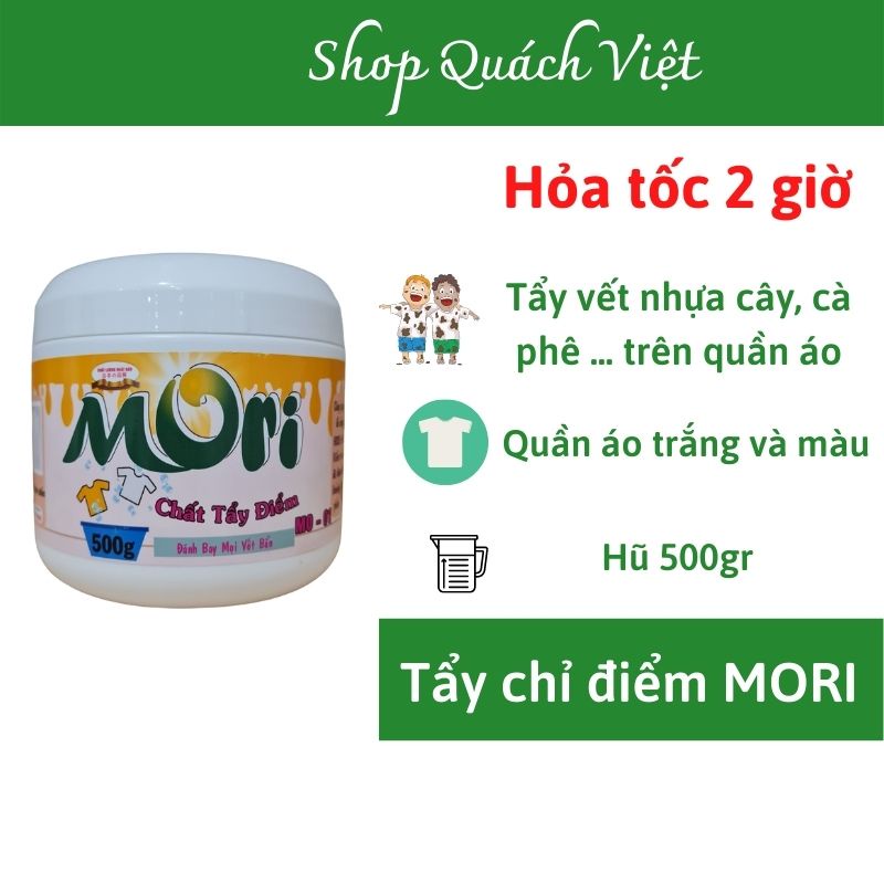 Tẩy quần áo MORI, tẩy vết cà phê, loang màu, nhựa cây chất tẩy điểm MO01, thumbnail