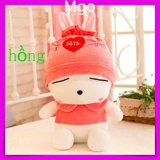 [Qùa Tặng Người Yêu] Gấu Bông Teddy Bear Hình Con Thỏ Baby, Thú Nhồi Bông Thỏ Trắng Mặc Áo Siêu Dễ Thương Size 35cm 65cm