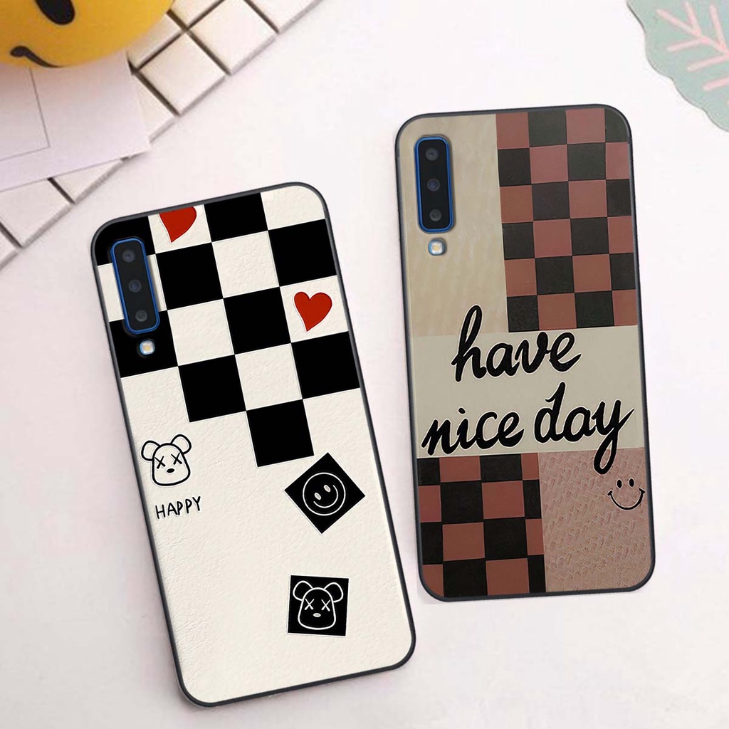 Ốp Samsung A7 2018 / A9 2018 caro trái tim cá tính, thời trang siêu đẹp, siêu phong cách