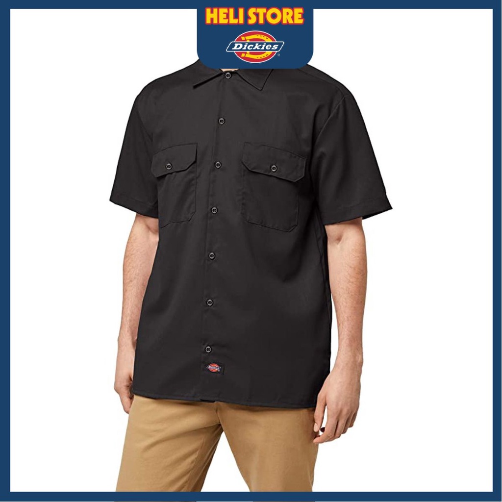 Áo sơ mi kaki đen nam Dickies tay ngắn túi ngực Chicano chính hãng - Helistore