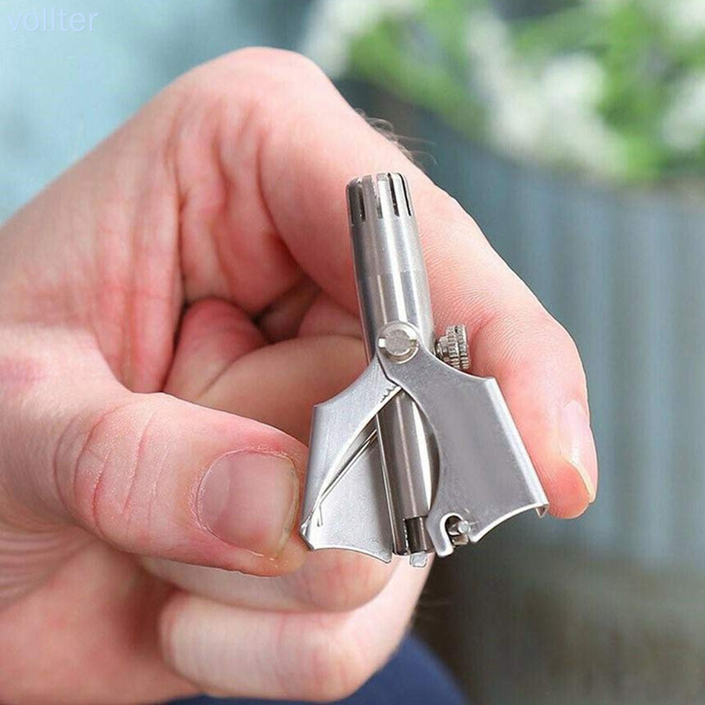 [Hàng mới về] Dụng cụ tỉa lông mũi bằng thép không gỉ màu bạc tiện lợi cho salon