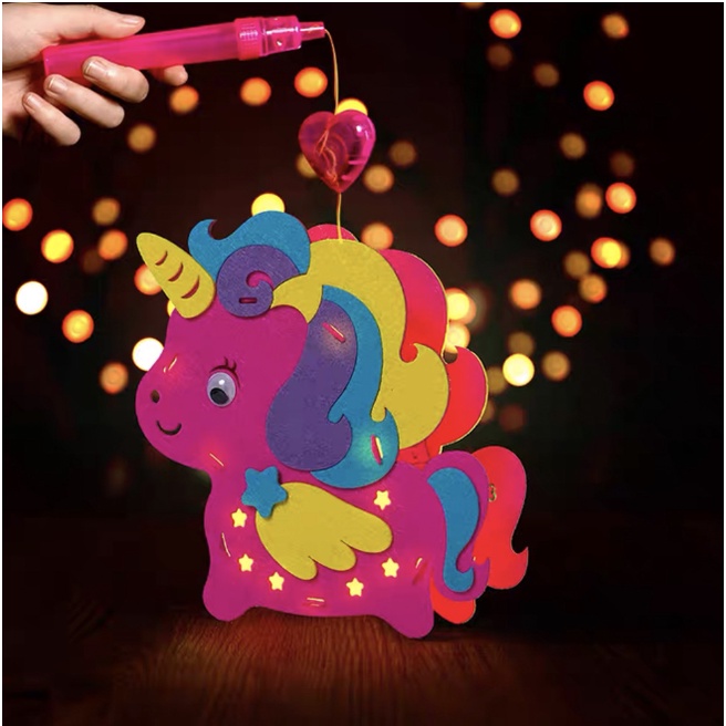 Đồ chơi đèn lồng trung thu phát nhạc vải dạ handmade
