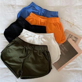 Quần short lưng cao ống rộng màu trơn phong cách hàn quốc cho nữ